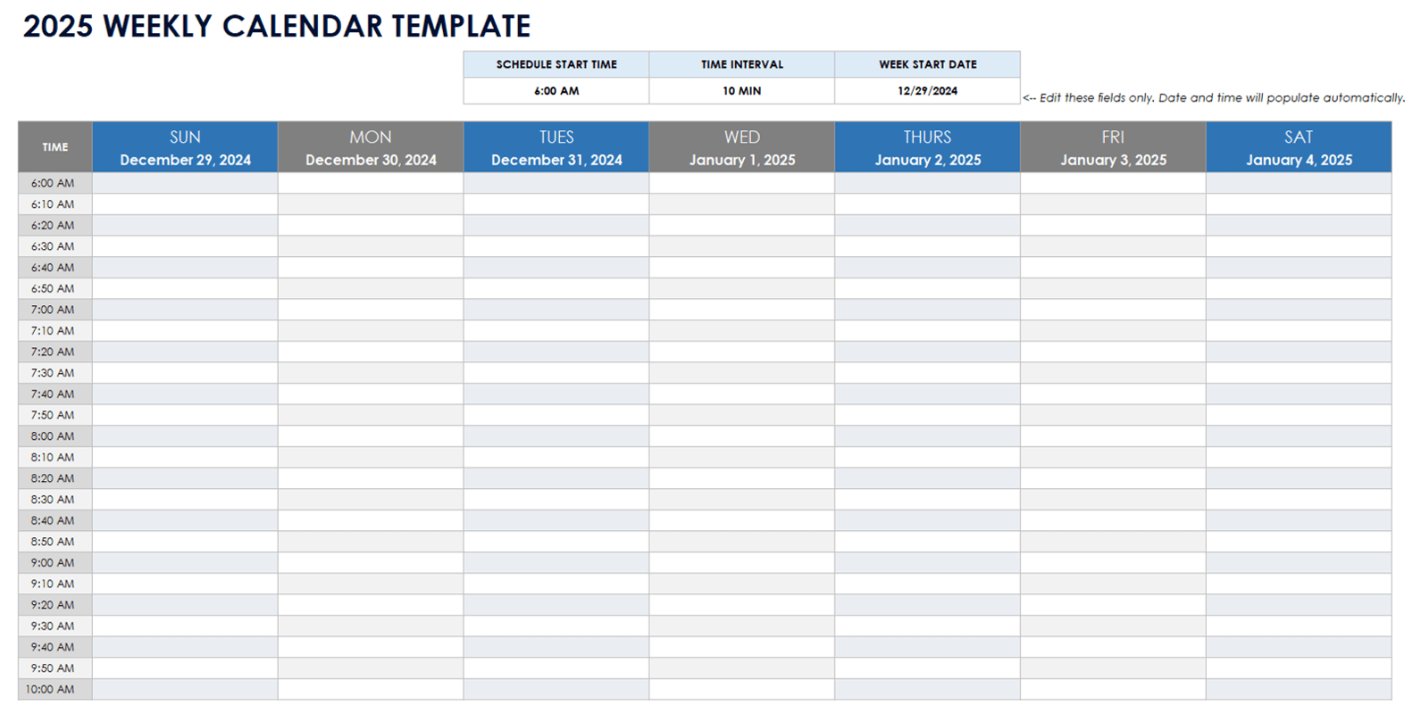 Google Sheets December 2025 Calendar