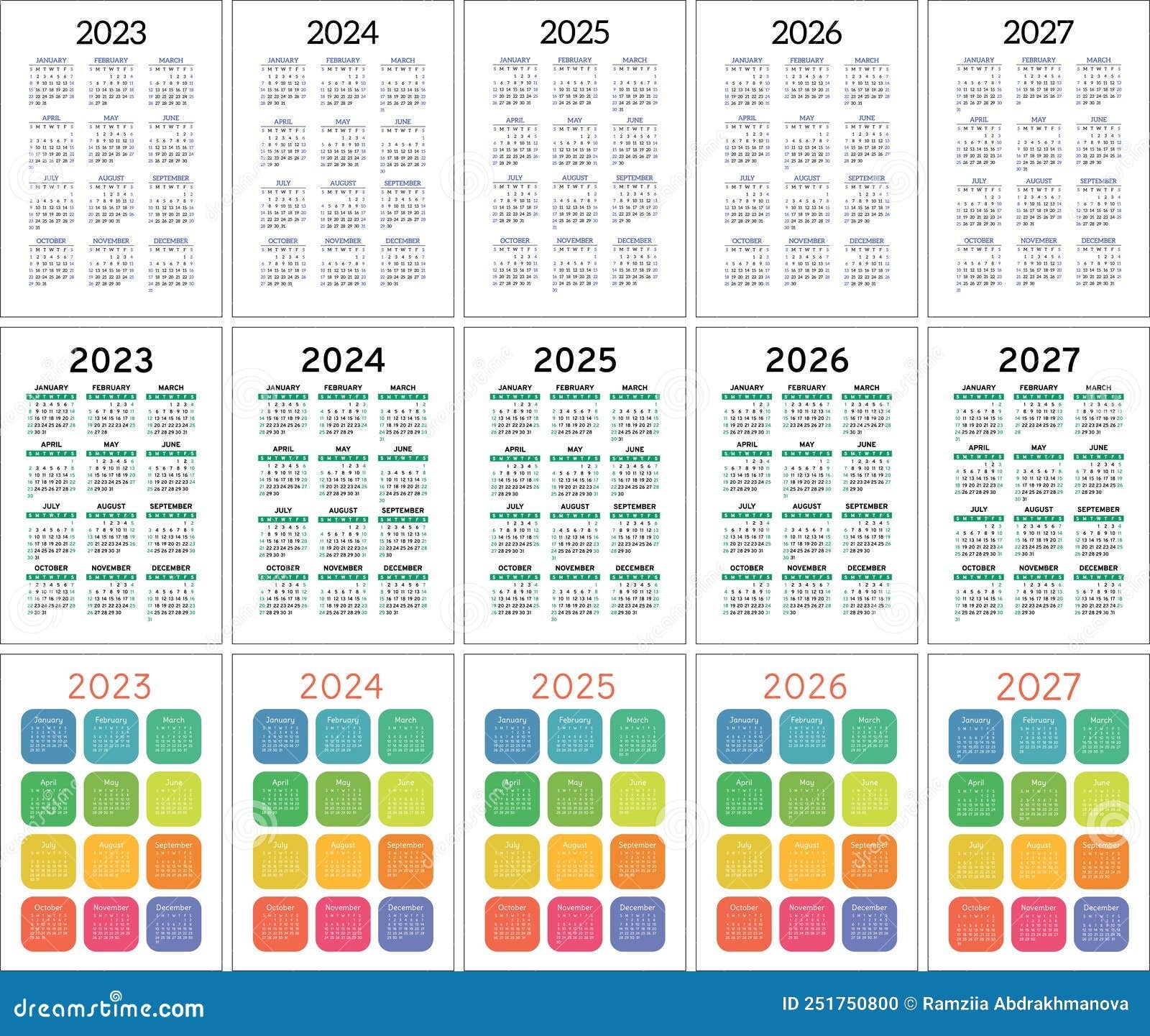 September 2023 - August 2025 Calendar