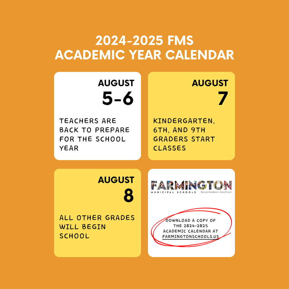 School Calendar For August 2025