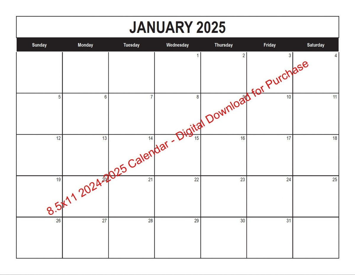 2024 2025 Printable Calendar 8 5x11 Digital Download Printable PDF EBay