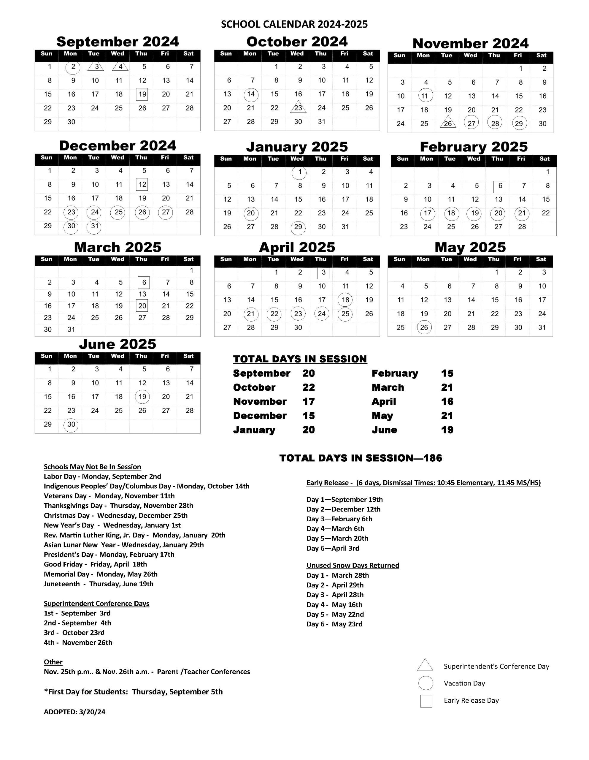 Don Julian Elementary School Academic Calendar 2025
