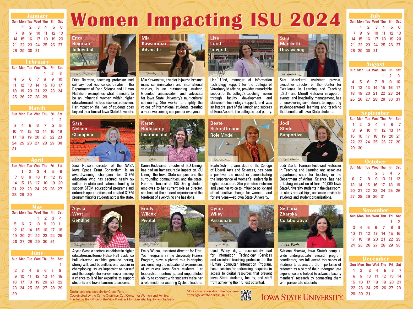2024 Women Impacting ISU Calendar Honorees Carrie Chapman Catt Center For Women And Politics Iowa State University