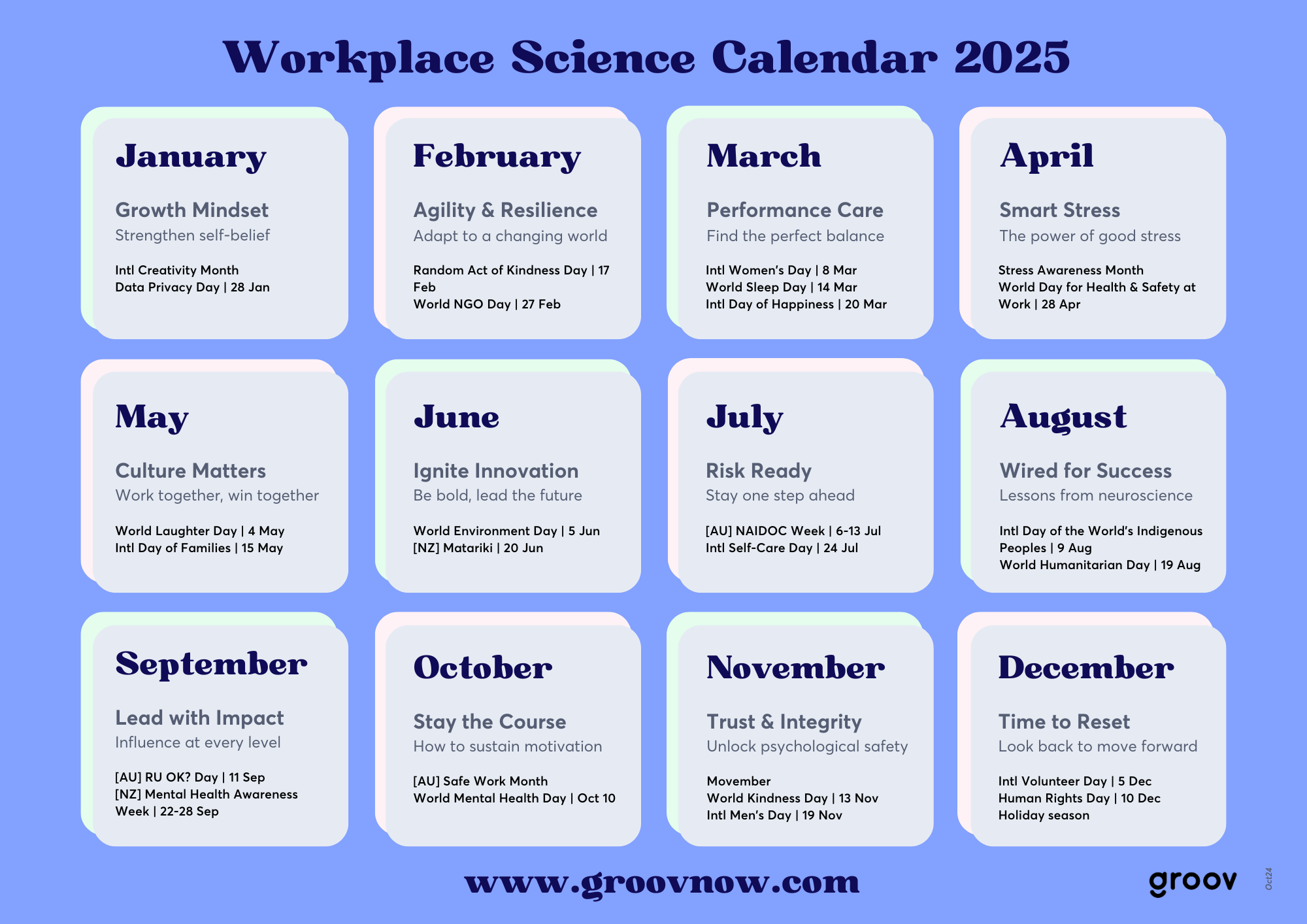 2024 Workplace Wellbeing Calendar Groov