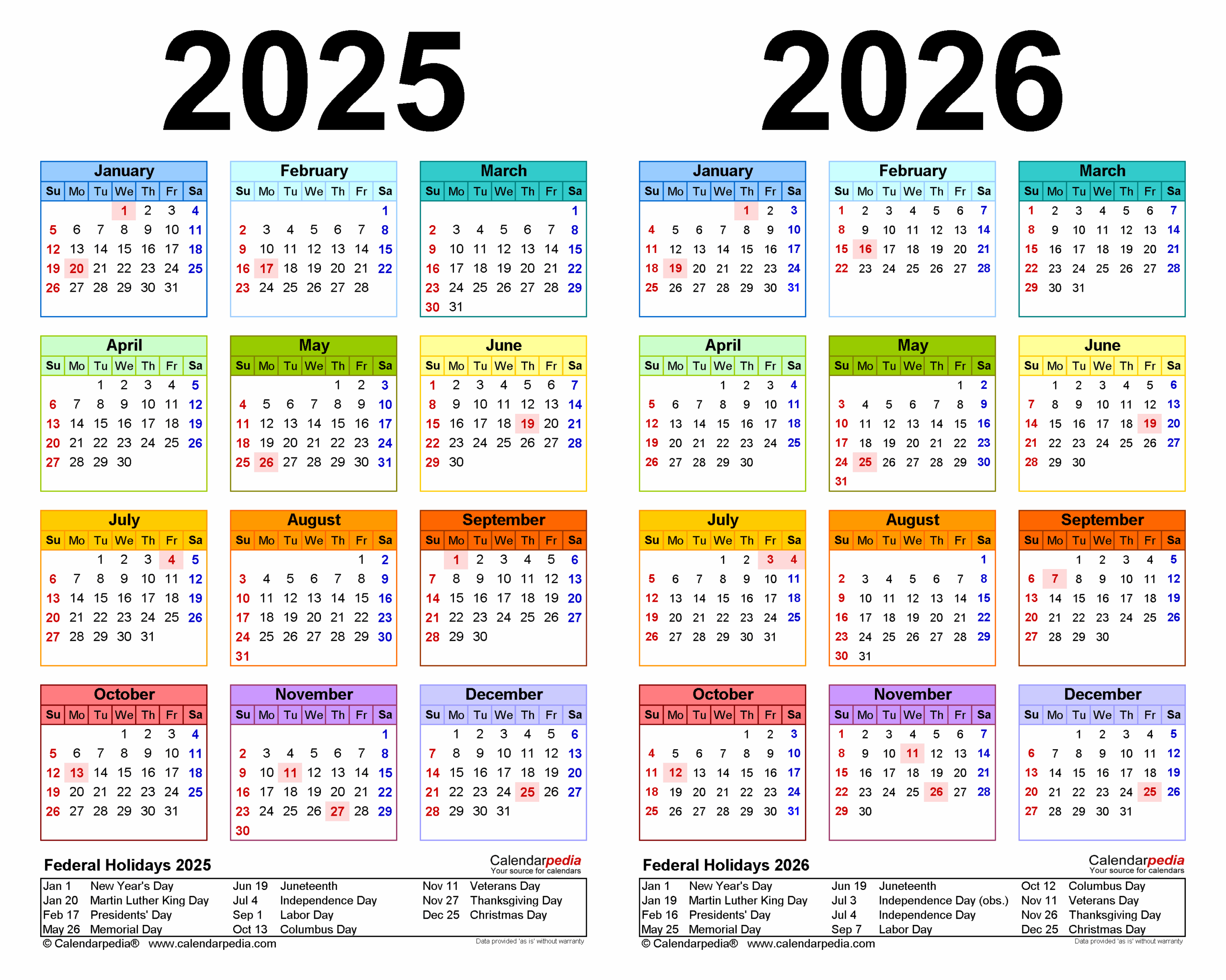 August 2025 Through July 2026 Calendar
