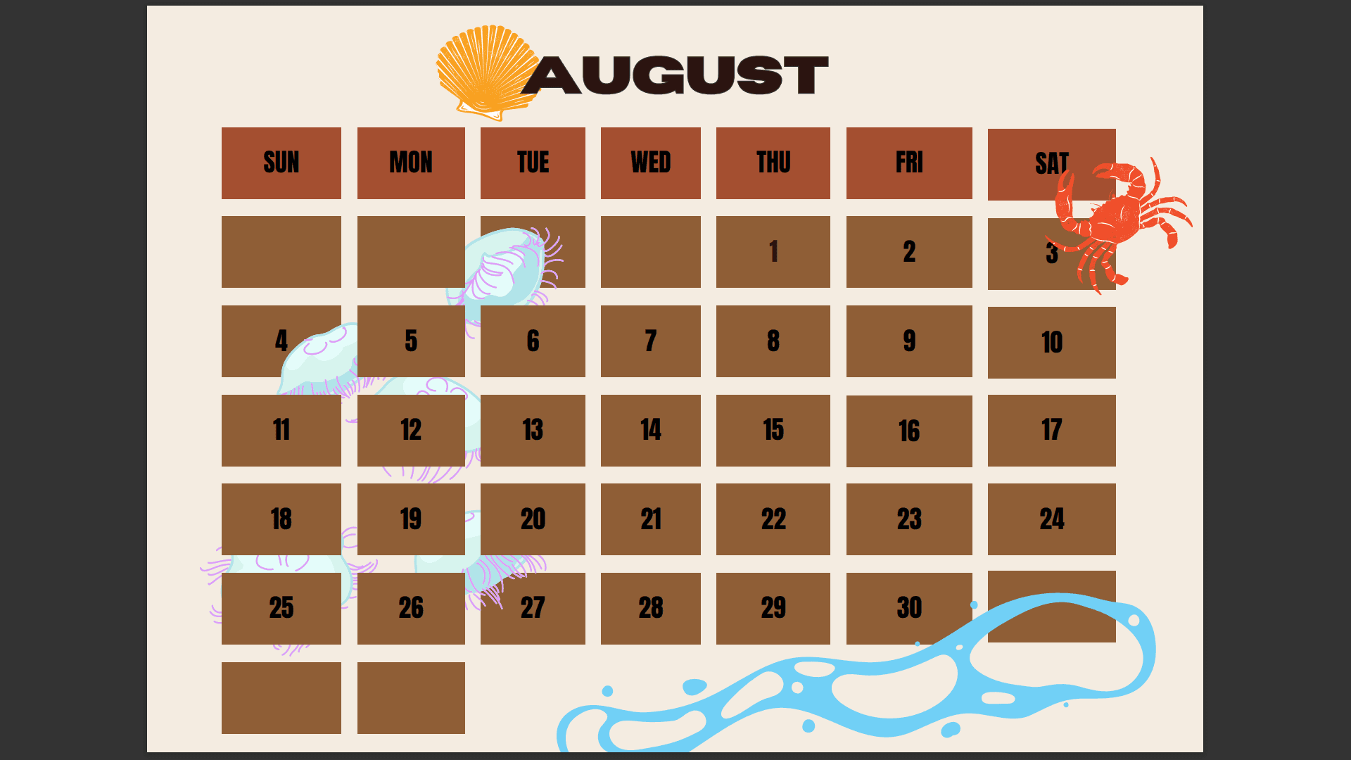 2025 CALENDAR Beach Theme By Mjlibao420 Raket PH