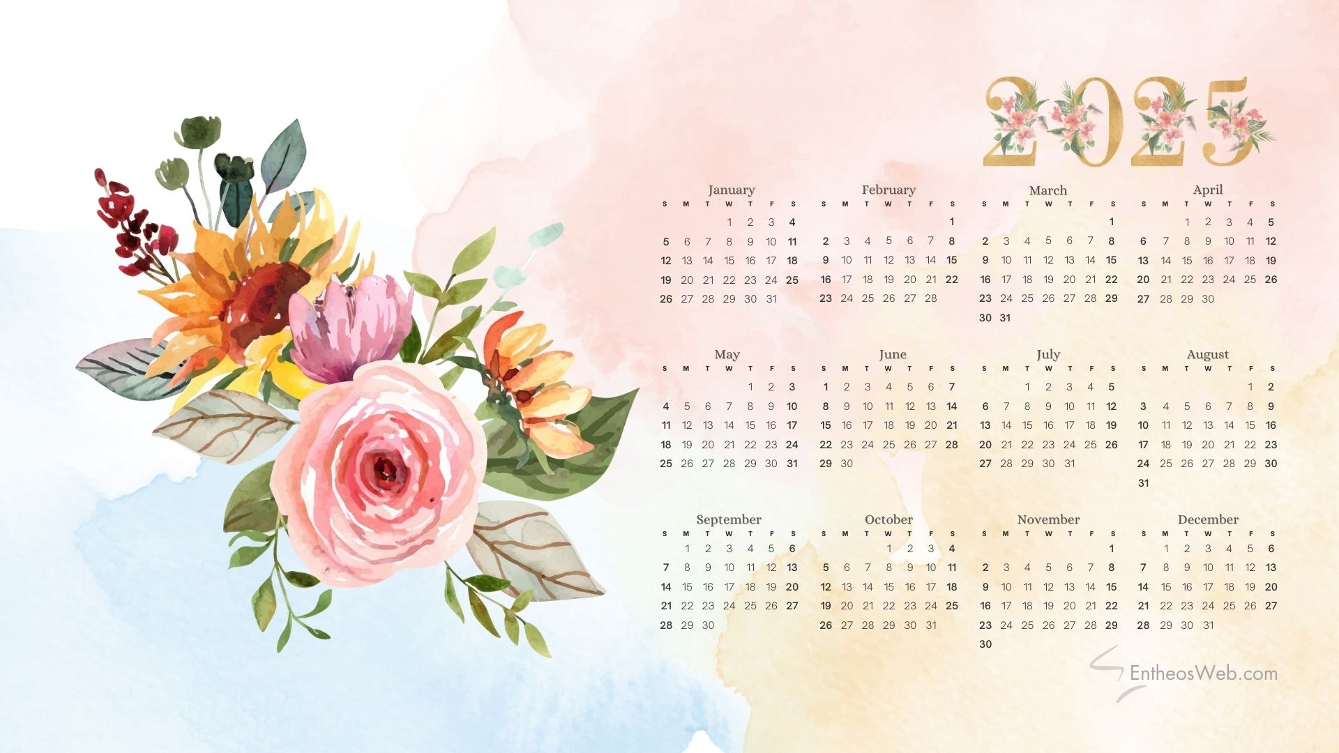 December 2025 Calendar Desktop Wallpaper Free