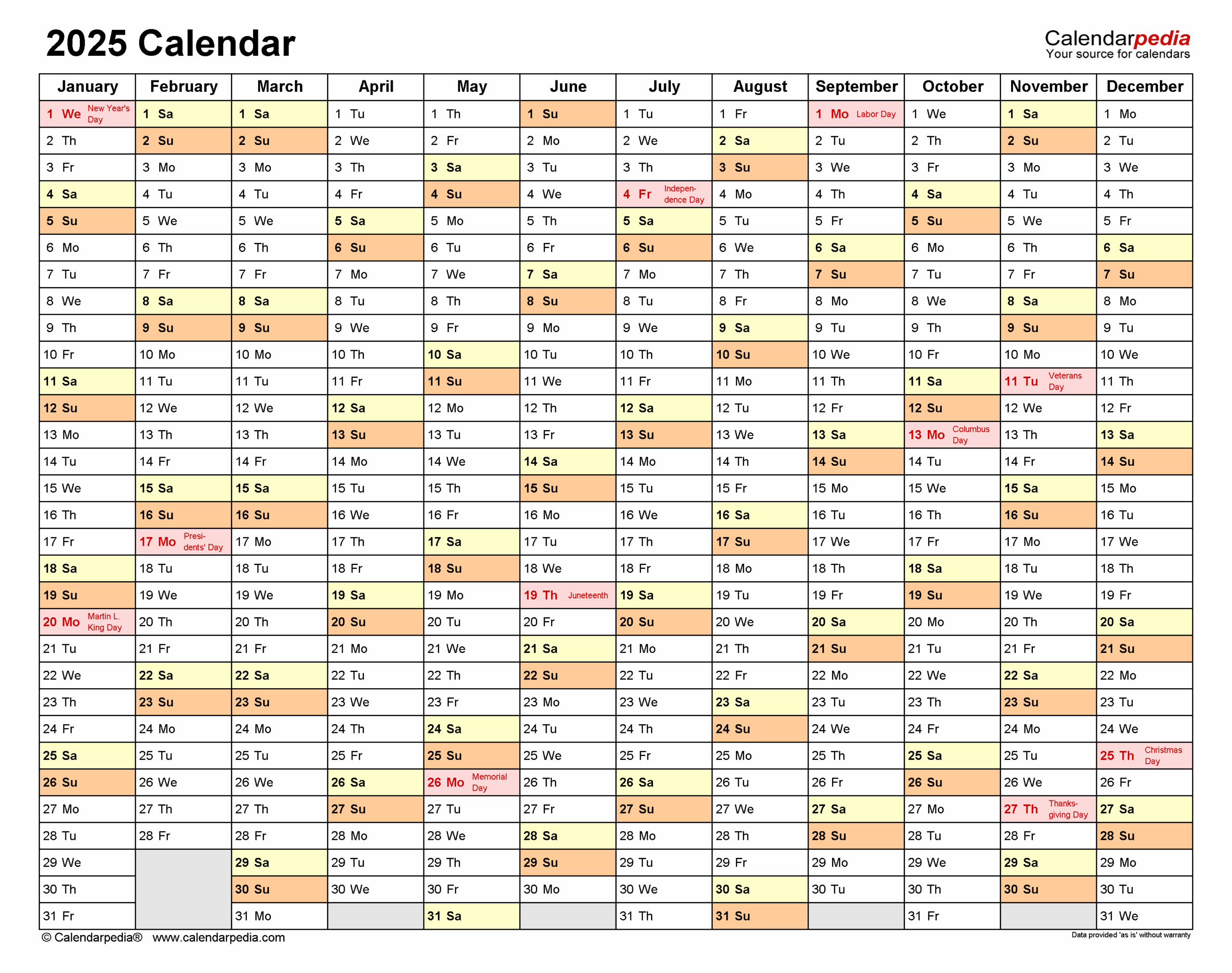 August Calendar 2025 Excel