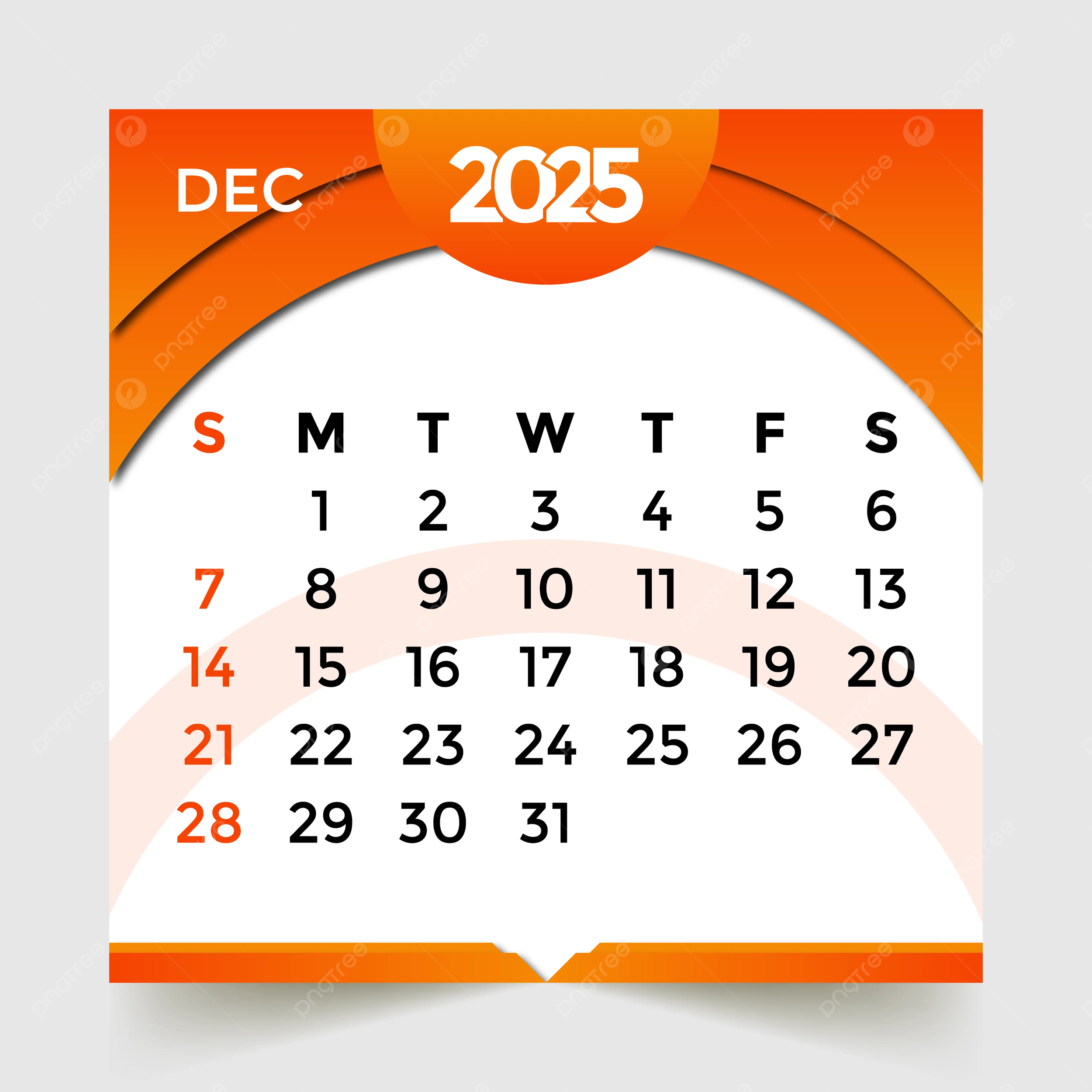 December Calendar 2025 Images