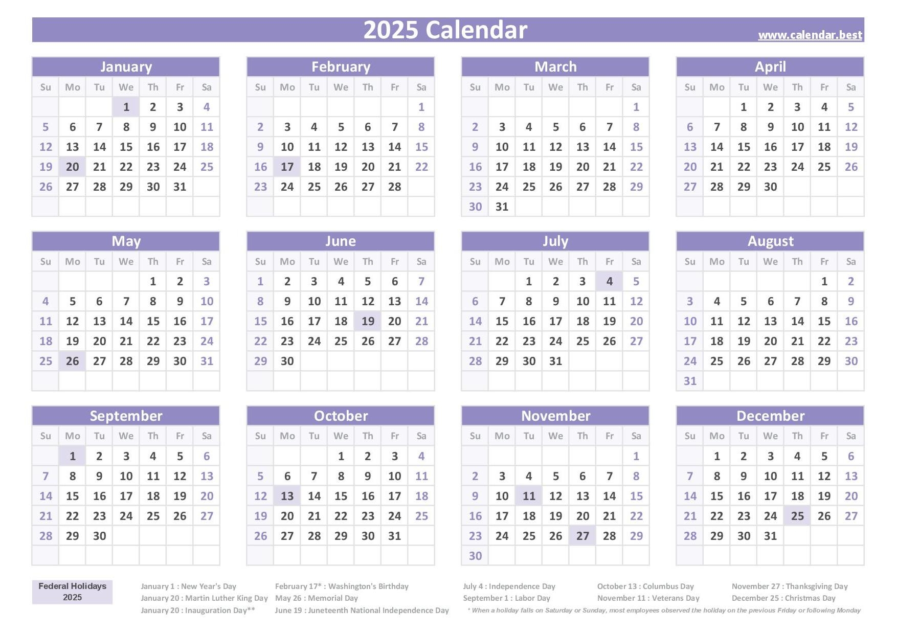 November 2025 Calendar With Federal Holidays