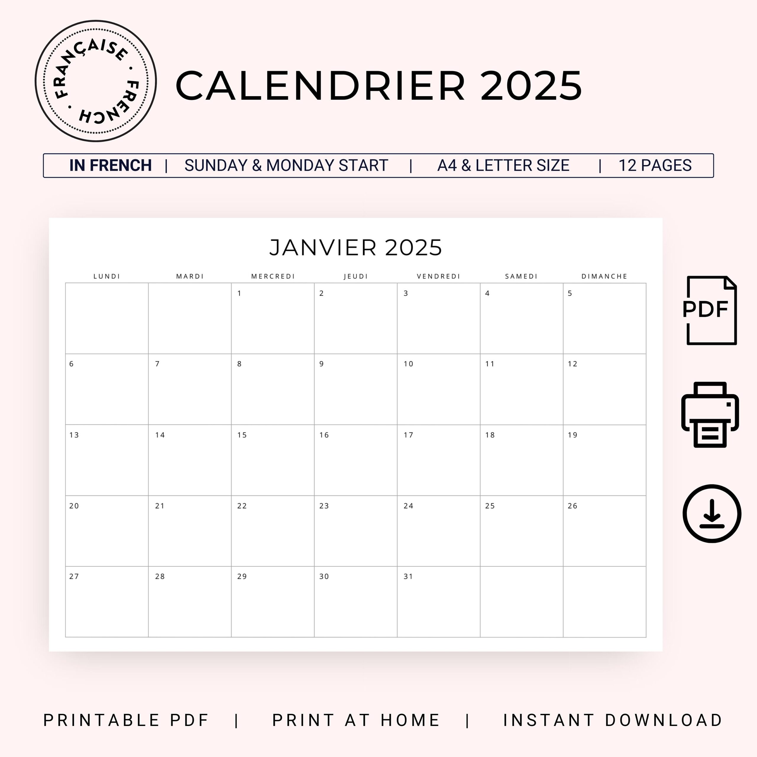 French Calendar August 2025