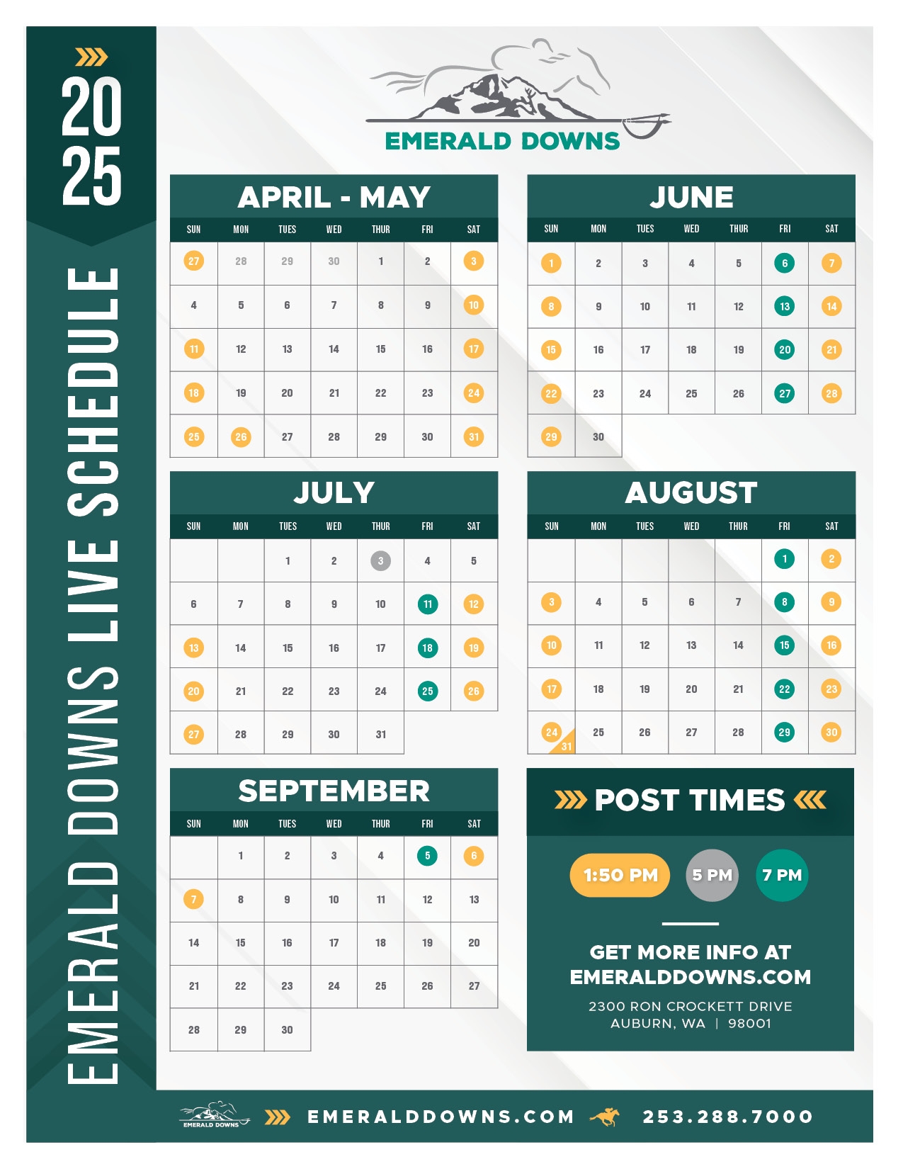 2025 Emerald Downs Dates Announced Emerald Downs