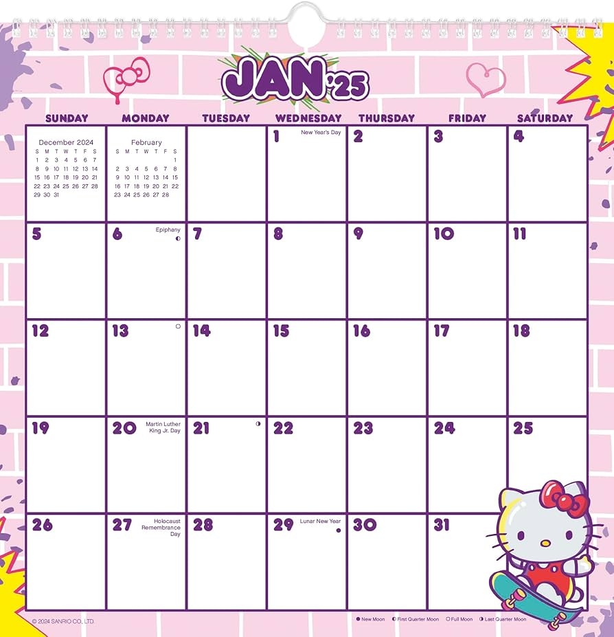 2025 Hello Kitty U0026 Friends Spiral Wall Calendar Amazon ca Office Products