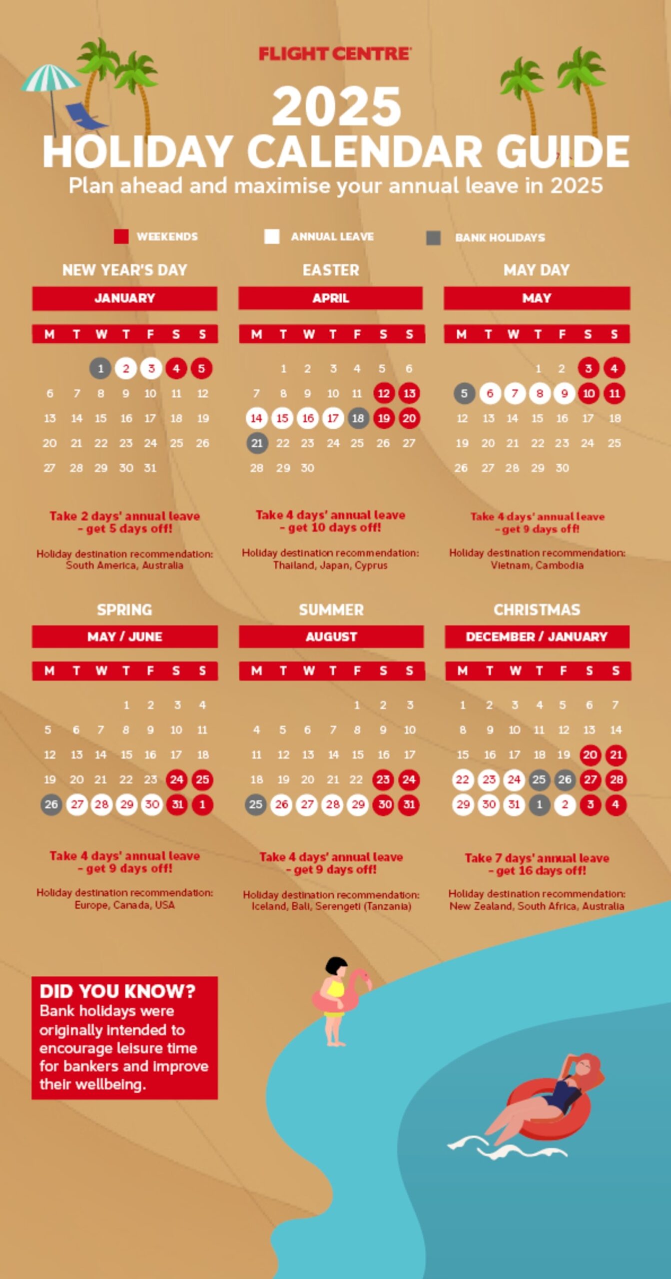 2025 Holiday Calendar Guide Flight Centre UK
