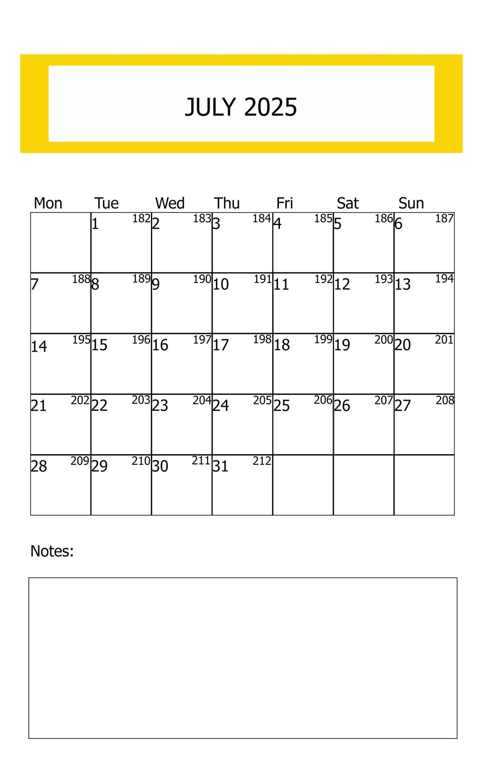 2025 July Printable Calendar DIGITAL CALENDAR 2025 PNG Print Etsy Australia