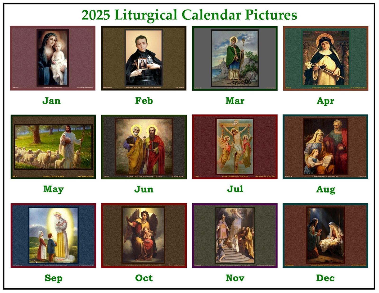 Catholic Calendar 2025 December
