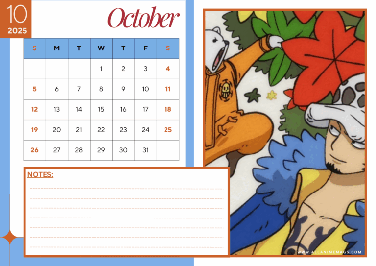 2025 One Piece Simple Anime Calendar All About Anime And Manga
