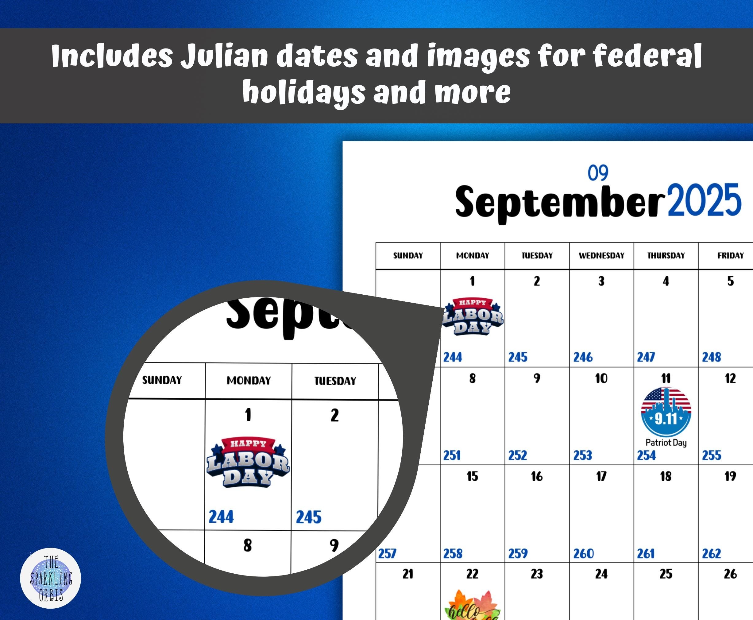 2025 Printable Julian Calendar 8 5 X 11 In Government And Military Calendar Calendar With Holidays And Images PDF Etsy