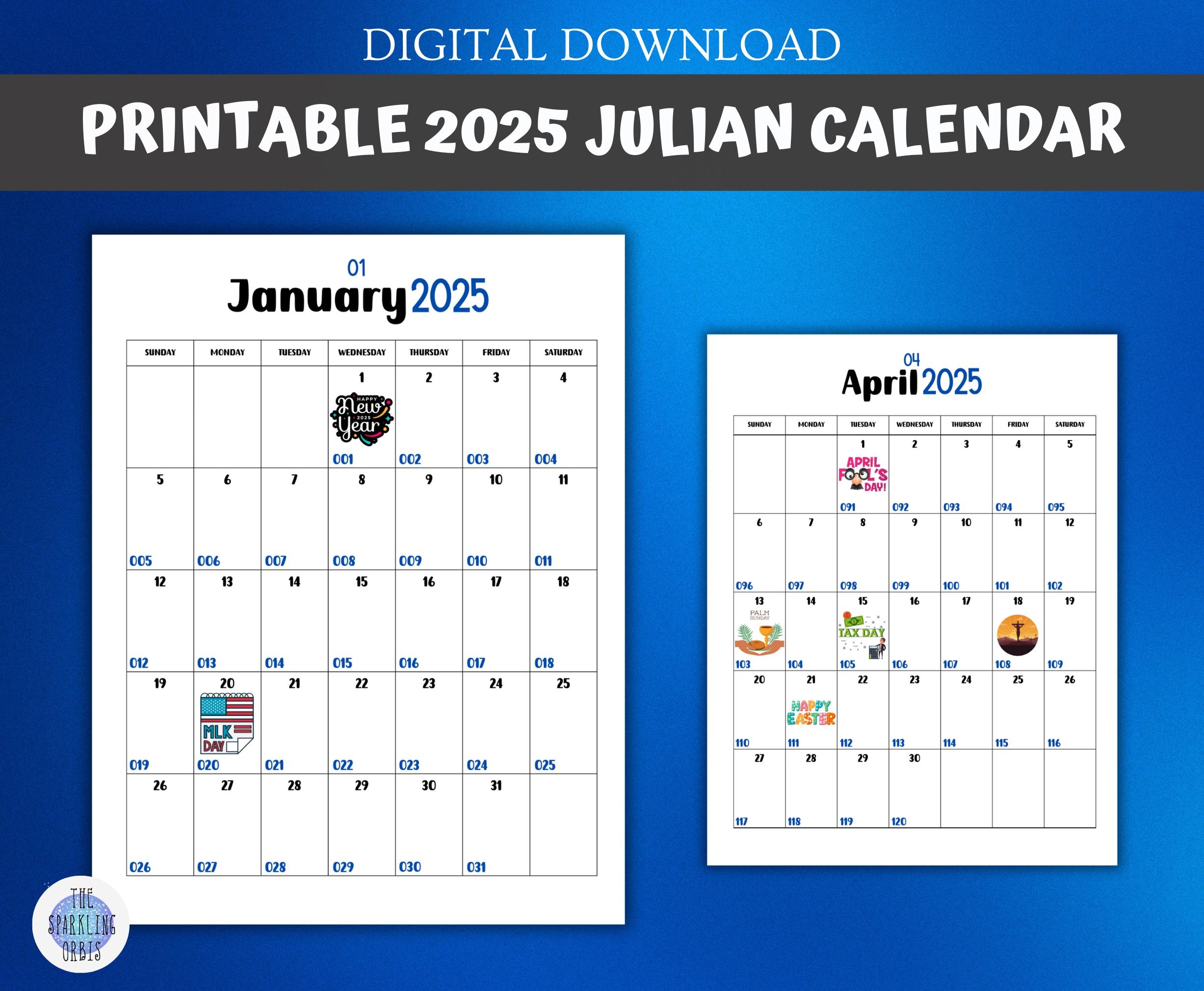Genovis Julian Day Calendar 2025 Printable Calendar 20252026