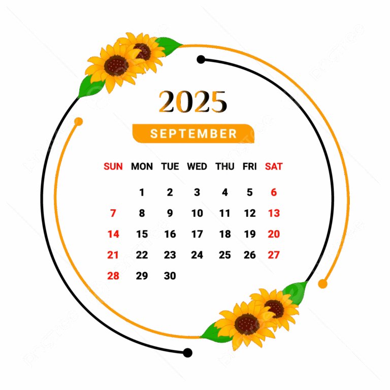 2025 September Calendar PNG Transparent Images Free Download Vector Files Pngtree