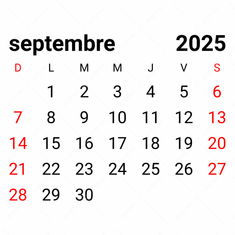 2025 September Monthly French Calendar Vector 2025 September 