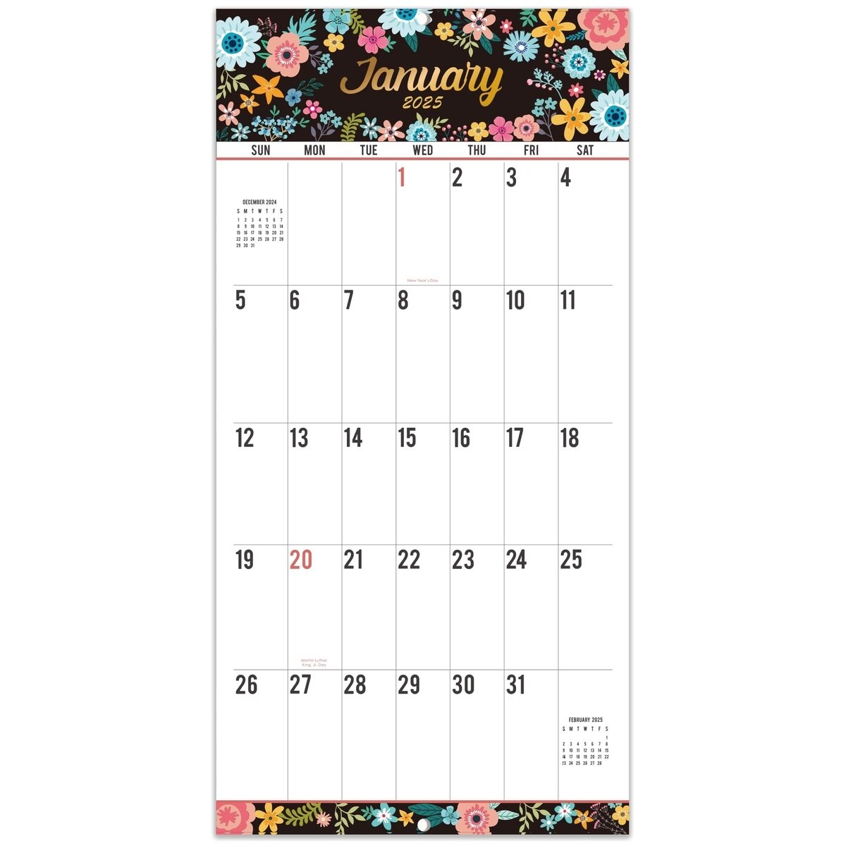 2025 Wall Calendar 12 Month Large Print Big Grid 12x24 Open Jan Dec 2025 