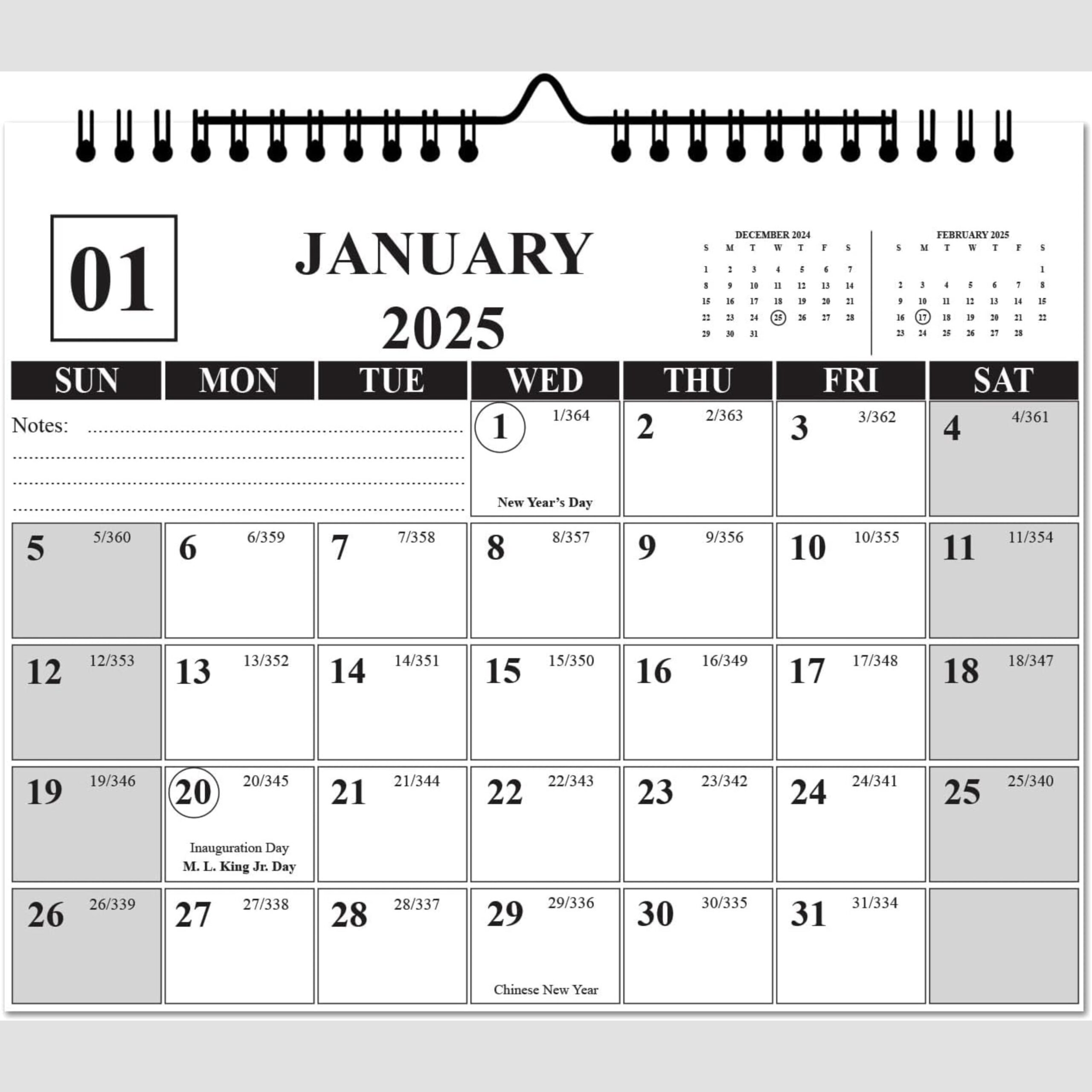 2025 Wall Calendar 14 5
