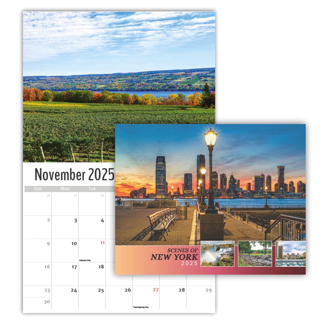 2025 Wall Calendar New York State Scenic