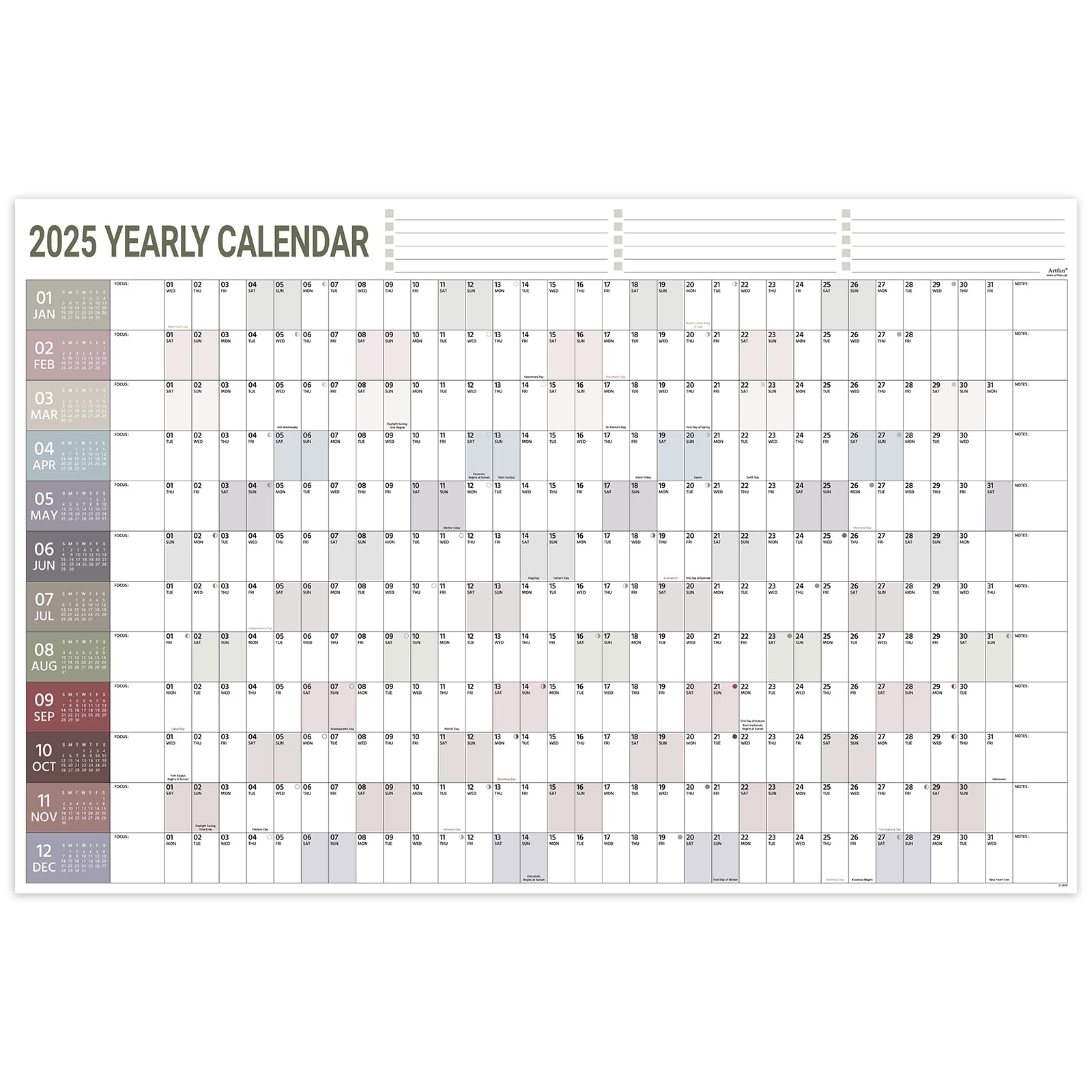 2025 Yearly Wall Calendar Wall Calendar 2025 Jan 2025 Dec 2025 Yearly Wall Calendar 2025 With Julian Dates Thick Paper Round Sticks DZMLDZMKX Amazon in Office Products