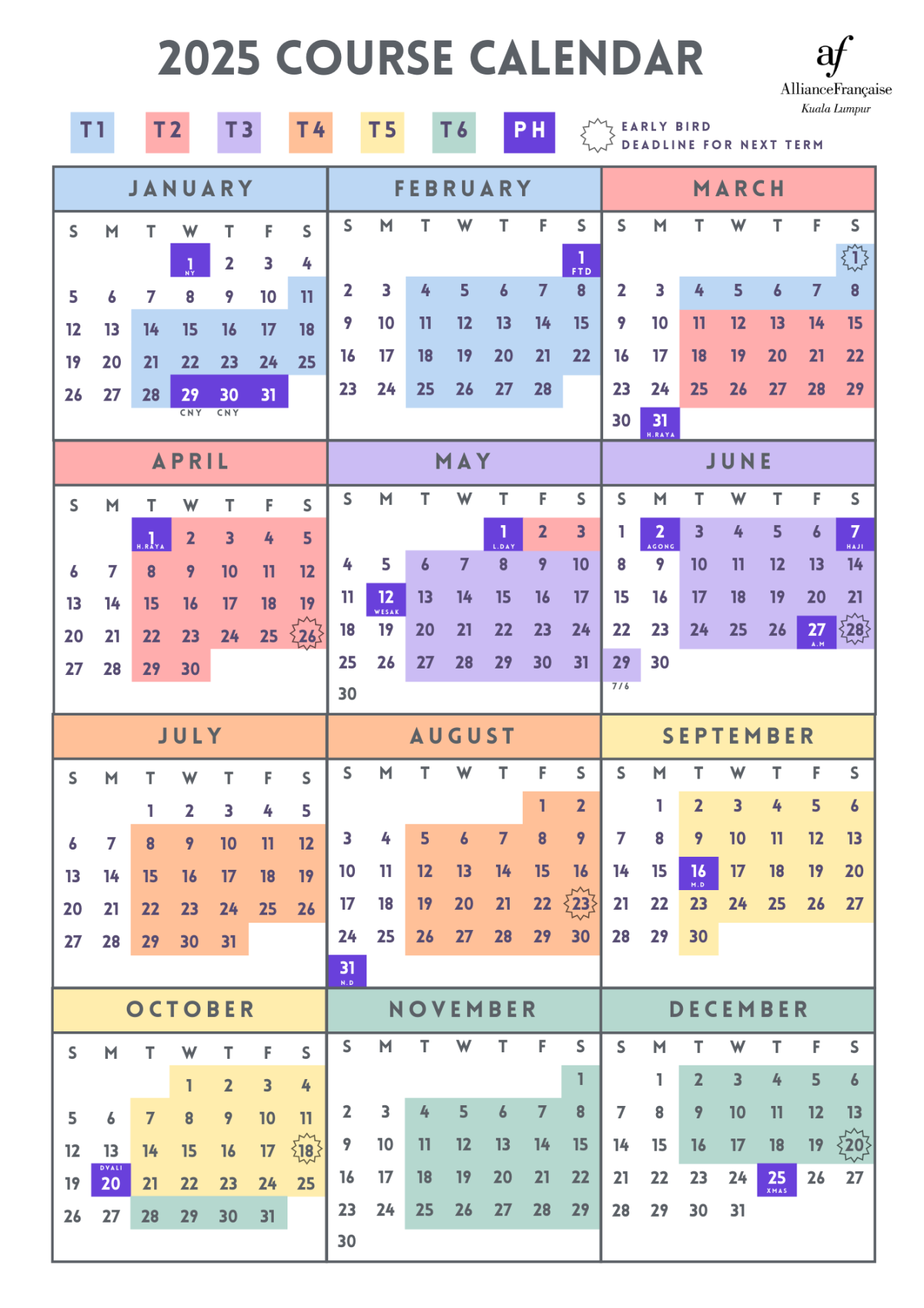 Alliance Francaise Kuala Lumpur Course Calendar