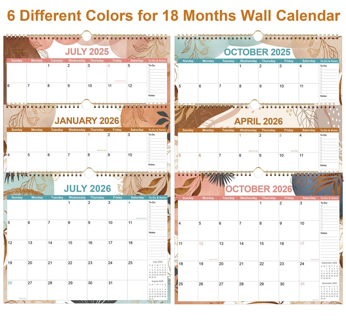 August 2025- July 2026 Calendar