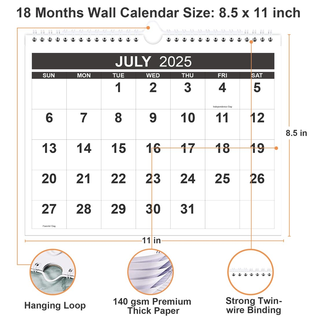 Amazon Calendar 2025 2026 18 Months Wall Calendar From July 2025 To December 2026 2025 2026 Calendar With Thick Paper 8 5