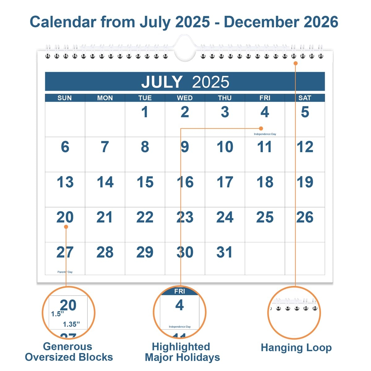 Amazon Calendar 2025 2026 Wall Calendar From July 2025 To December 2026 2025 2026 Calendar With Thick Paper 8 5