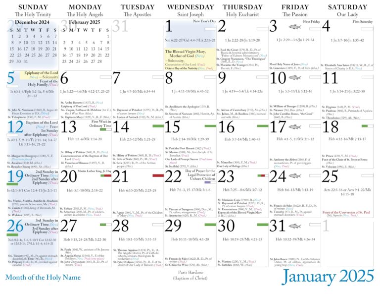Amazon Catholic Liturgical Calendar 2025 Our Lord Office Products