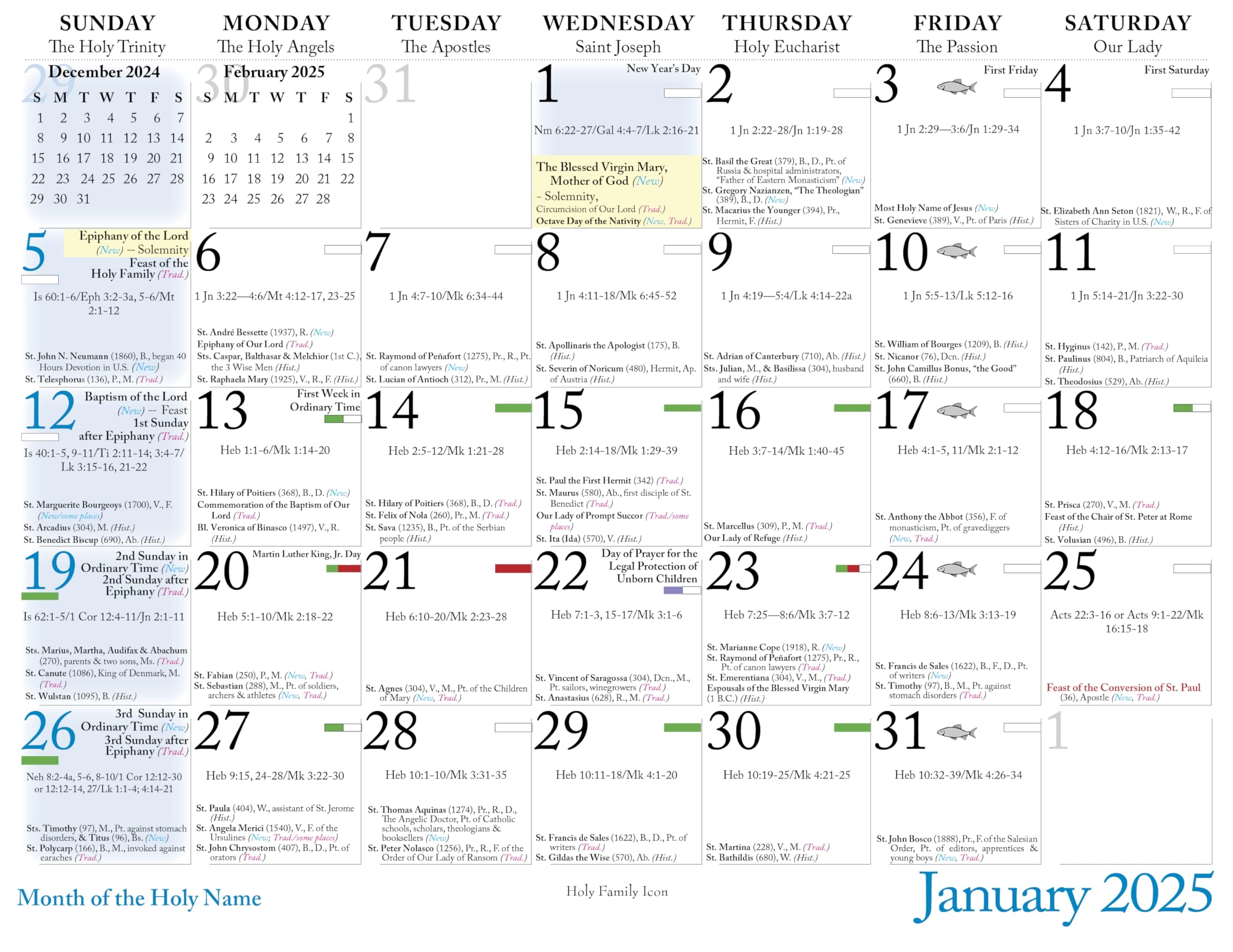 October 2025 Liturgical Calendar