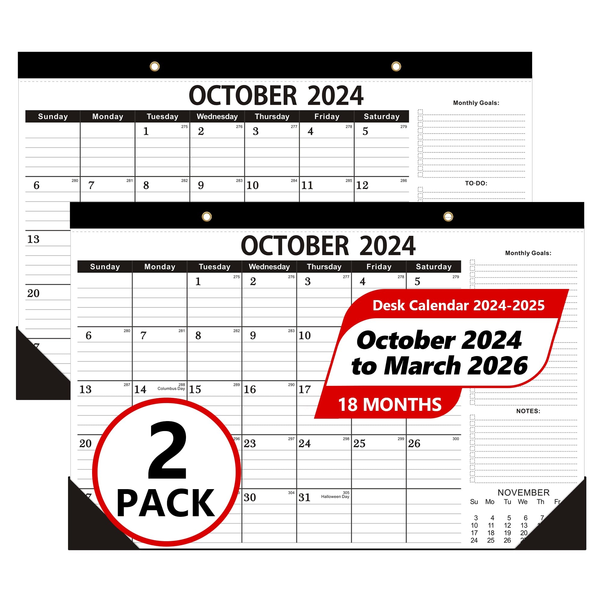 Amazon Desk Calendar 2025 18 Months 2025 Desk Calendar October 2024 To March 2026 Calendar 12x17