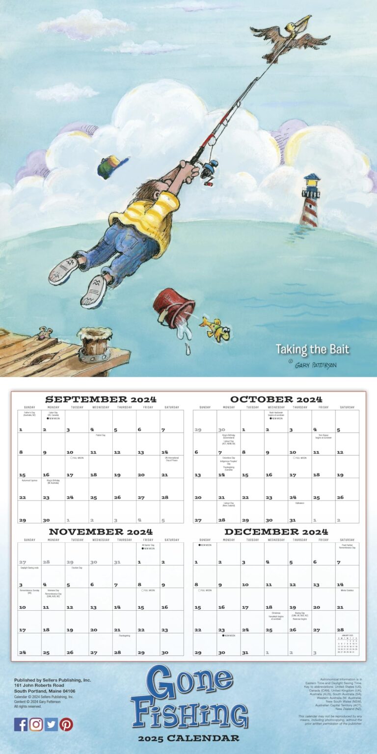 Amazon Gone Fishing 2025 Wall Calendar By Gary Patterson 12