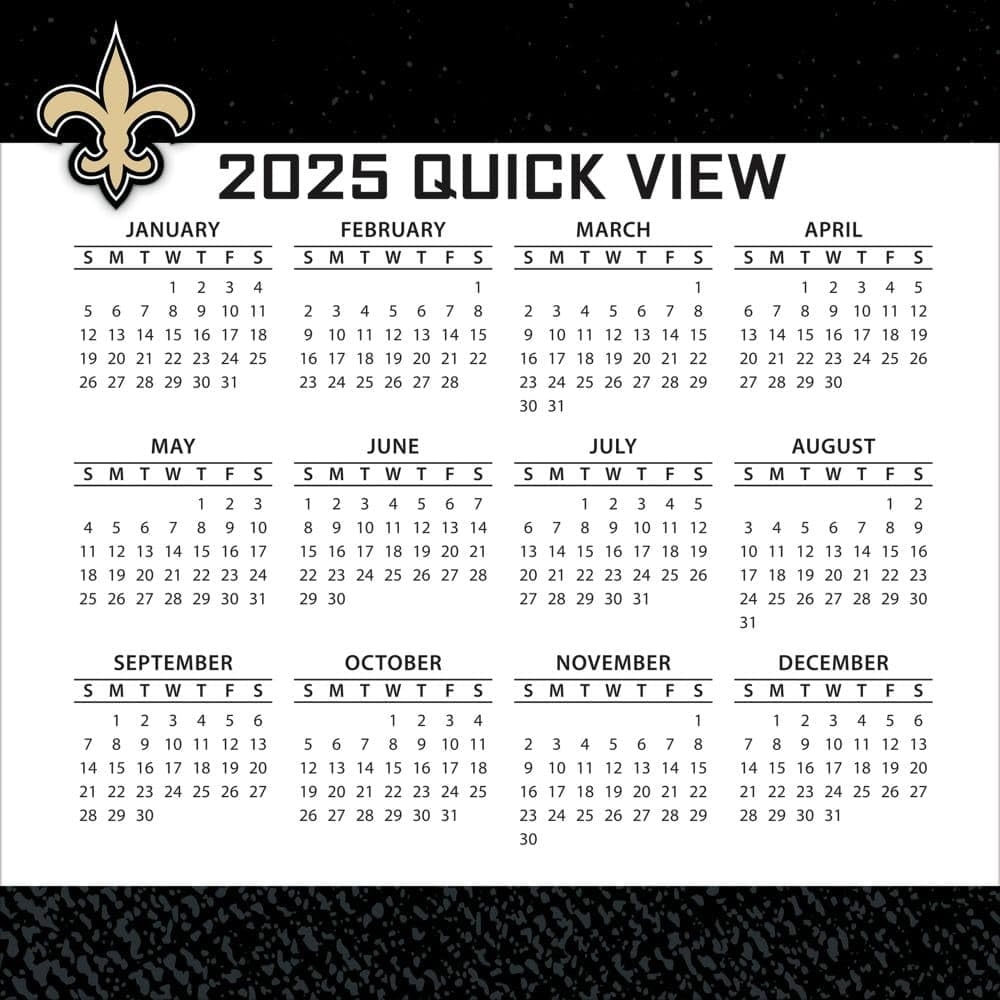 Amazon Turner Sports New Orleans Saints 2025 Box Calendar 25998053049 Sports U0026 Outdoors