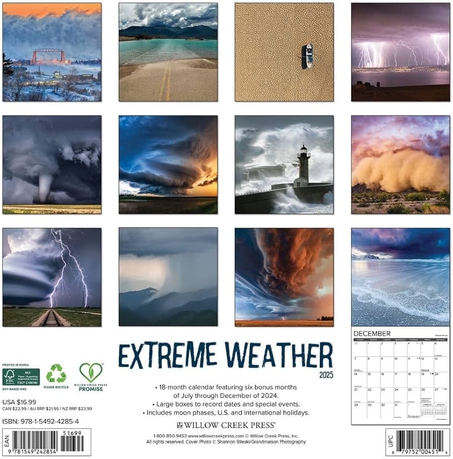 Amazon Willow Creek Press Extreme Weather 2025 Wall Calendar Willow Creek Press Office Products