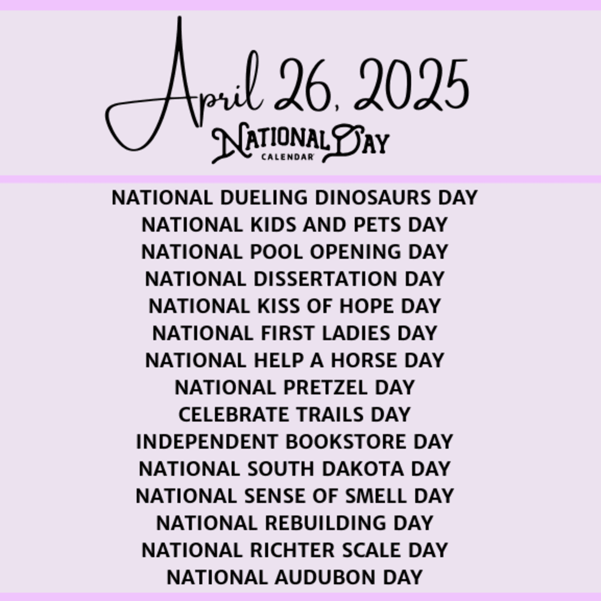 National Calendar Day August 2025