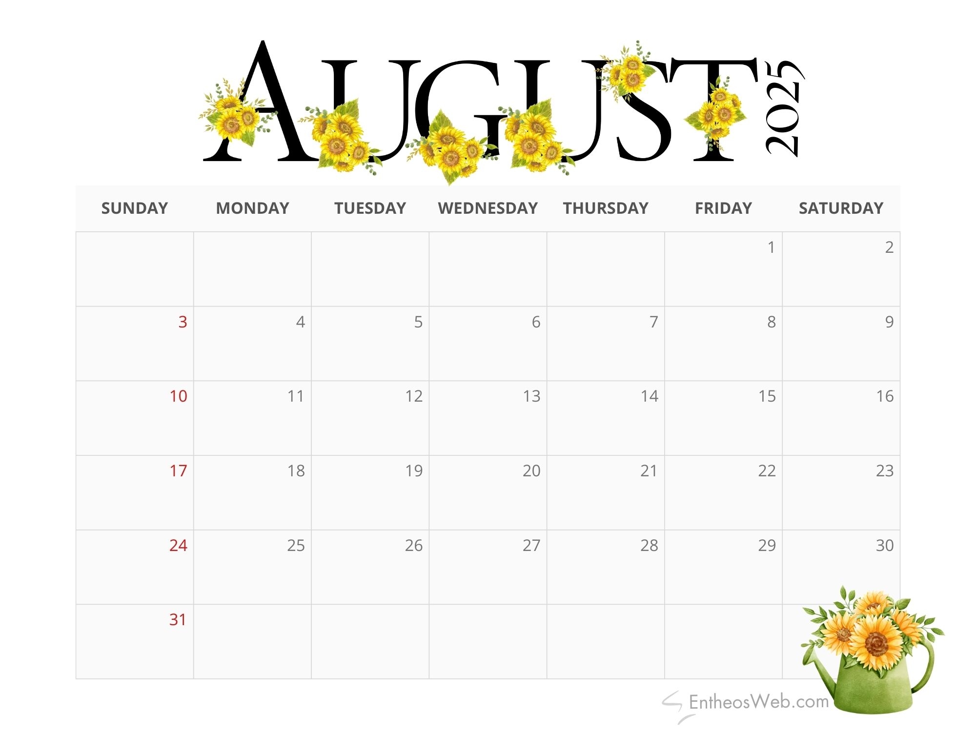 August 16th 2025 Calendar