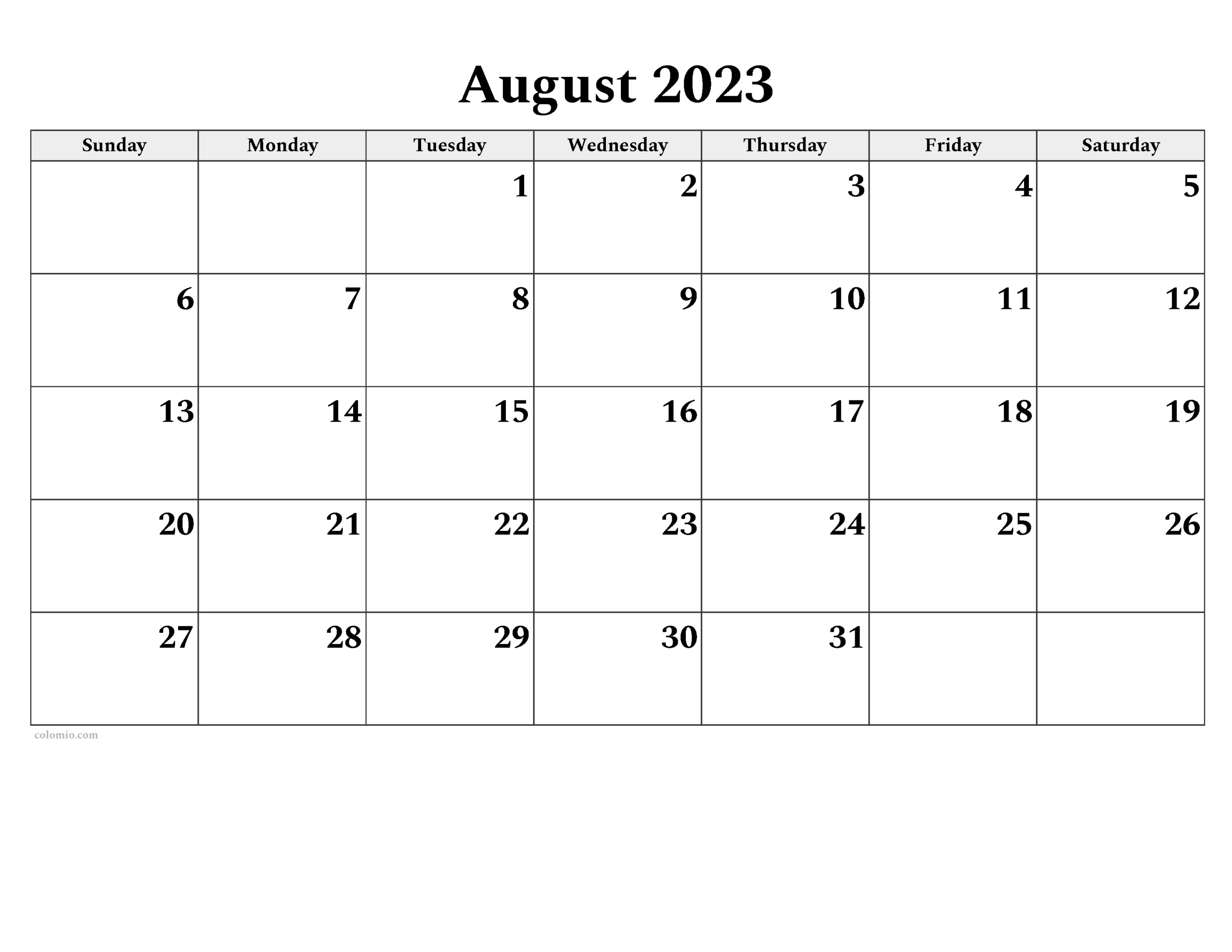 August 2025 Calendar Free Printable PDF XLS And PNG