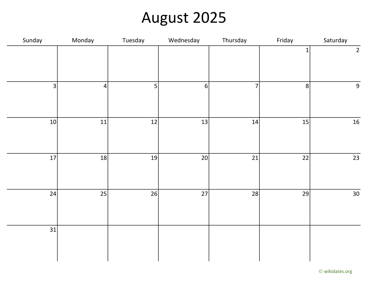 August Broadcast Calendar 2025