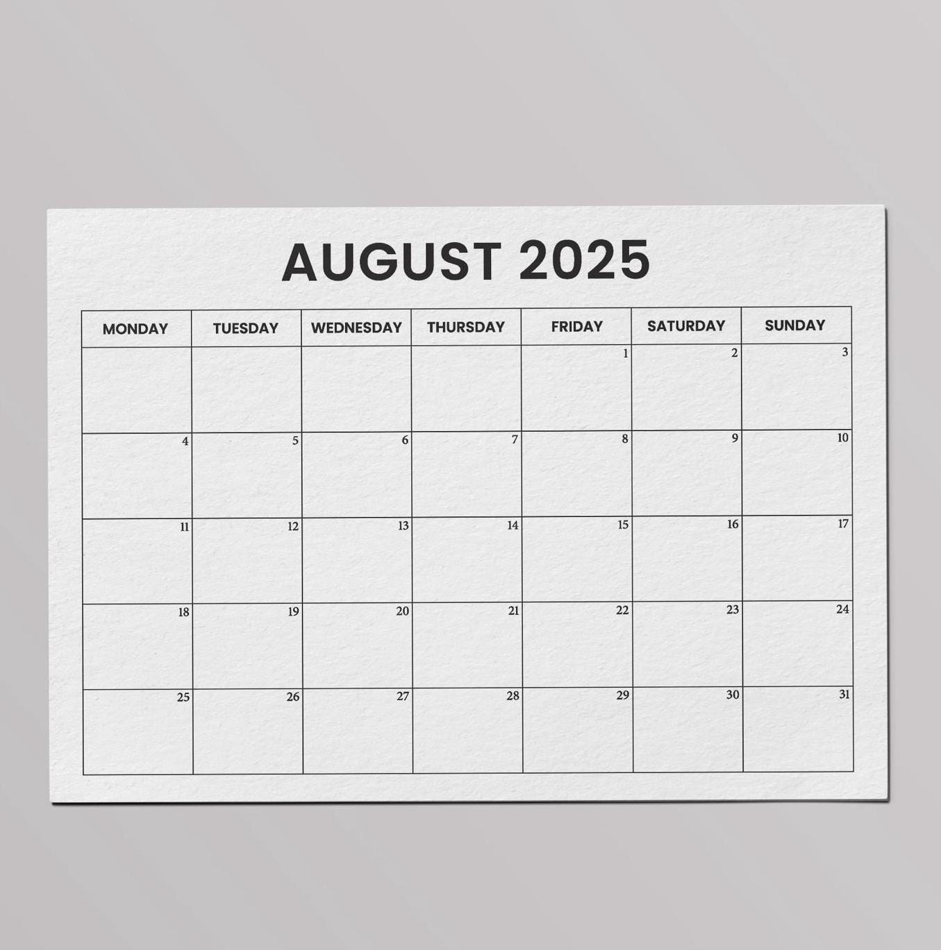 August 2025 Etsy