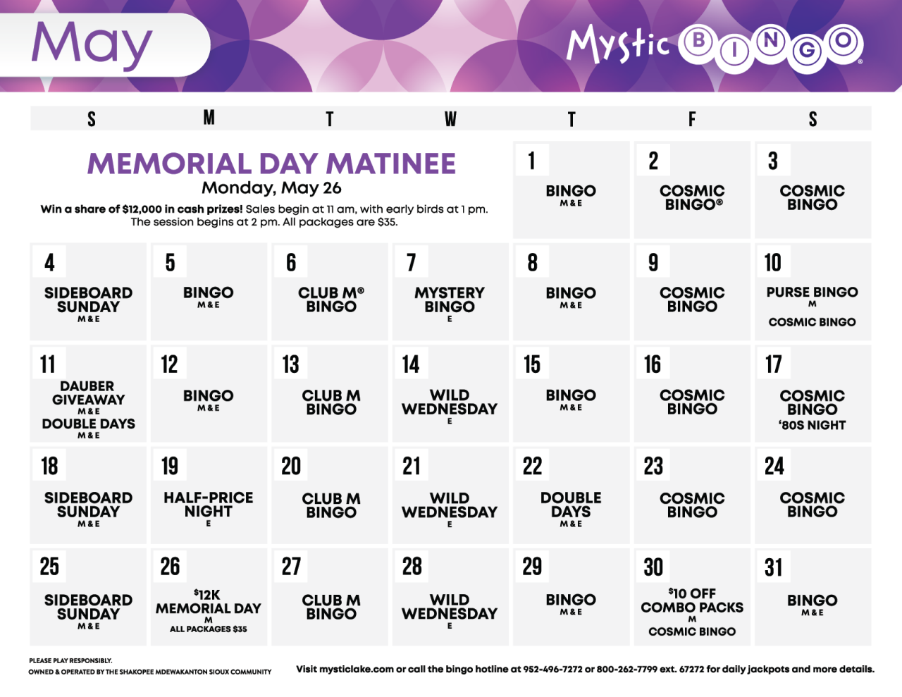 Bingo Calendar