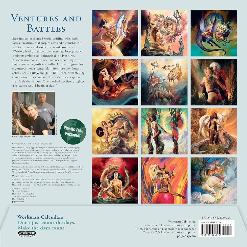 Boris Vallejo And Julie Bell s Fantasy Wall Calendar 2025 A Year Of Classic Images For 2025 Vallejo Boris Bell Julie Workman Calendars 9781523524594 Amazon Books