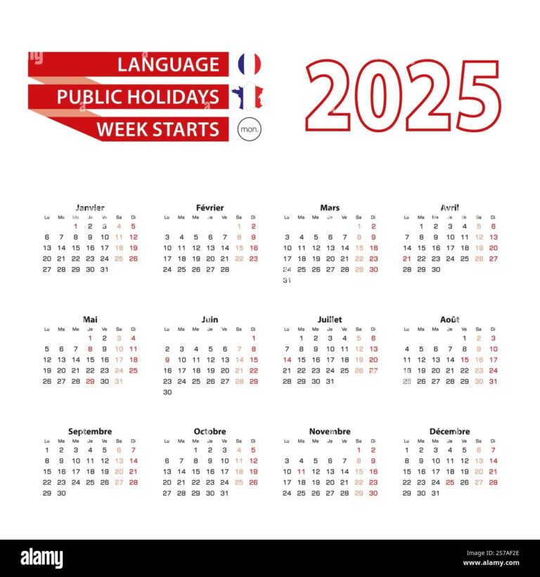 Calendar 2025 France Hi res Stock Photography And Images Alamy
