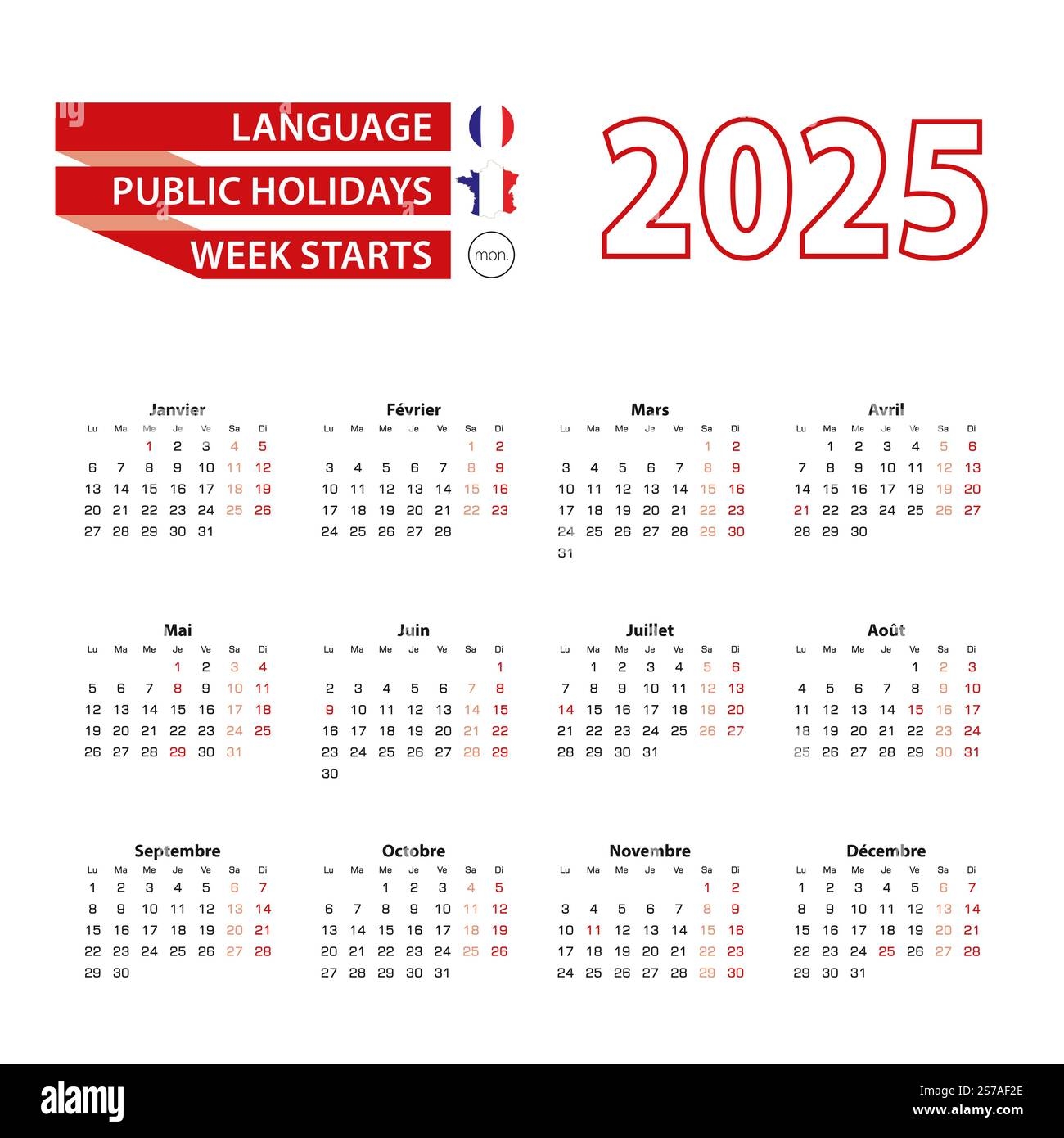 Calendar 2025 France Hi res Stock Photography And Images Alamy
