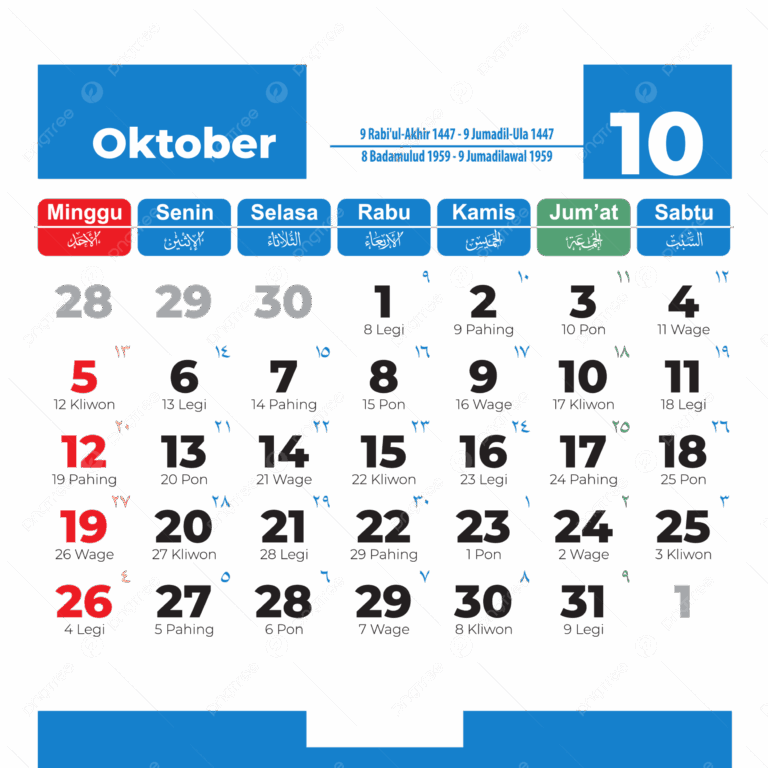 Calendar 2025 October Complete Vector Of Indonesian National Holidays In Blue 2025 Calendar Calendar 2025 Vector October Calendar PNG And Vector With Transparent Background For Free Download