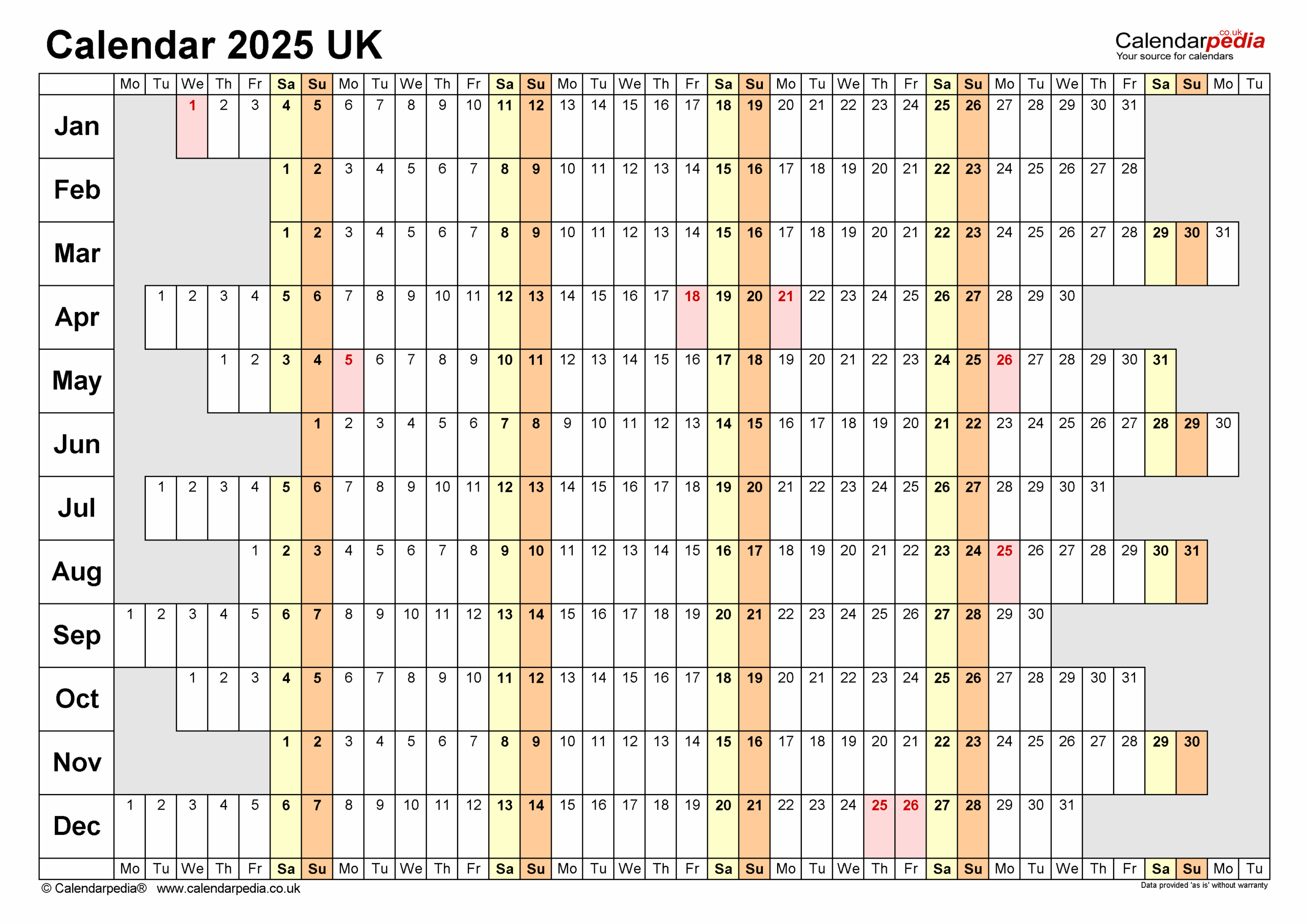 Calendar November 2025 Excel