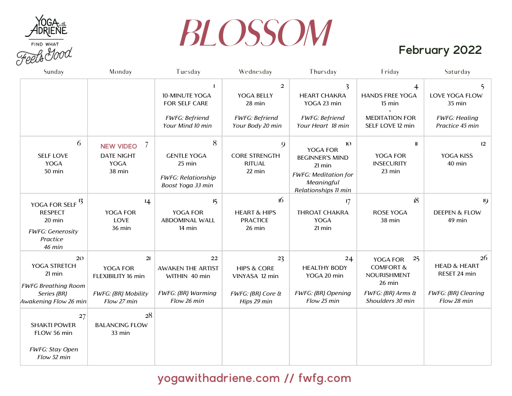 Yoga With Adriene Calendar November 2025